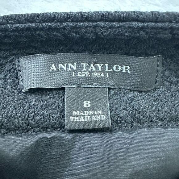 Ann Taylor Women's 8 Quilted Double Zipper Mini Skirt Black Dark Academia Office - Picture 5 of 8